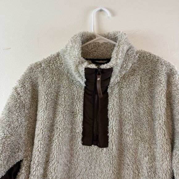 HOOEY Fleece Sherpa Pullover 1/4 Zip Men’s Large Brown Western Cowboy Cozy - Picture 2 of 15